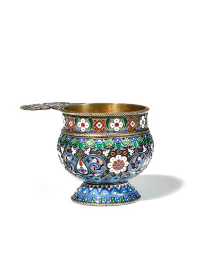 null CHARKA by OVCHINNIKOV

Silver, cloisonne enamel

Hallmarks: P.Ovchinnikov under...