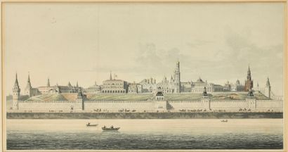 null View of Kremlin, colored engraving, by Edward Francis Finden (1791-1857) after...