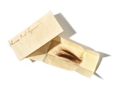 null HAIR OF EMPEROR NAPOLEON I, 

contained in a folded paper annotated with the...
