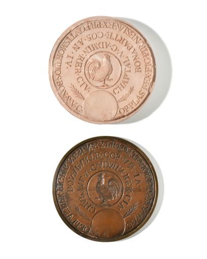 null COPPER MEDAL MATRIX, WITH ROOSTER STAMPED

"OP.PLAST. EX.FIG.PIRANESIAN. EX.PR....