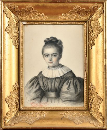 FANNY ROBERT (1795-1872) 

“Portrait de Mademoiselle...