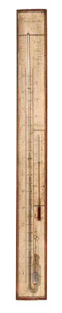 BAROMETER-THERMOMETER 
with alcohol and mercury,...