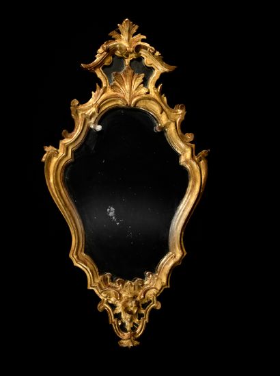 PAIR OF MIRRORS 
in carved and gilded wood...