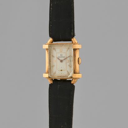 null OMEGA
Ref: 11085462.
Circa: 1960.
Pink gold bracelet watch 750/1000. Rectangular...