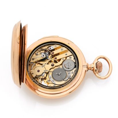 null VICTOR FLEURY
Circa: 1880. 
Exceptional ROSE750/1000 gold pocket watch signed...