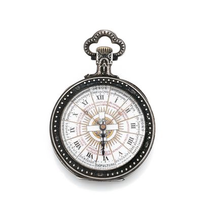 null RATEL
Ecclesiastic.
About: 1900.
Rare ecclesiastical pocket watch. Enamel dial,...