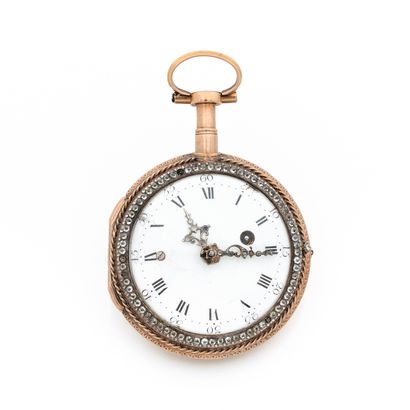 null DUFALGAS
Repetition of the quarters.
Circa 1760. 
Pocket watch in pink gold...