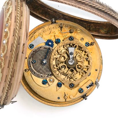 null DUFALGAS
Repetition of the quarters.
Circa 1760. 
Pocket watch in pink gold...