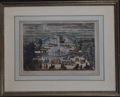 null IMPORTANT LOT DE GRAVURES SUR VERSAILLES DU XVIIe ET XVIIIe SIÈCLE :

- Vue...