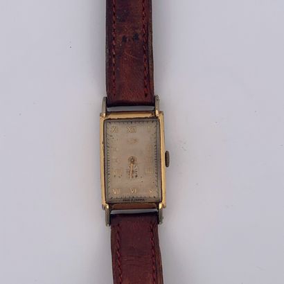 null LIP



T18



Ref:21504



Steel and gold plated wrist watch. Rectangular case,...