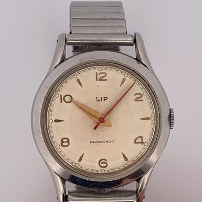 null LIP



R25 



Circa 1960. 



Steel wristwatch, oversize steel case, signed...