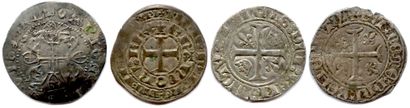 null Lot de 4 monnaies du Moyen Age en argent :

Charles V, blanc au K ; Charles...