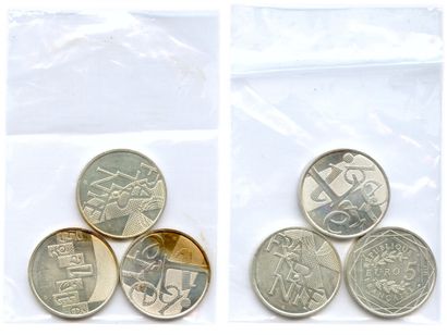 null Lot de 6 monnaie d’argent de la Vè REPUBLIQUE 1959-

Deux sachets scéllés «...