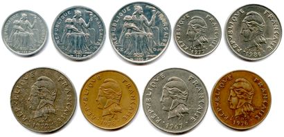 Vè REPUBLIQUE 1959-

Lot de 9 monnaies de...