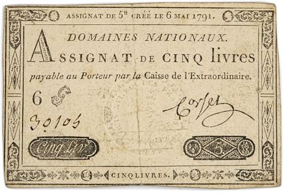 null Lots de 42 Billets

France : Louis XVI Assignat de Cinq livres 1791 ; 3ème République,...