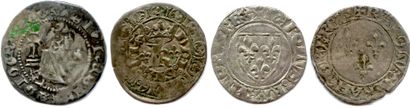 Lot de 4 monnaies du Moyen Age en argent...