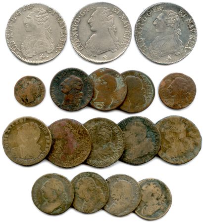 Lot de 3 monnaies d’argent de Louis XVI :

Ecu...