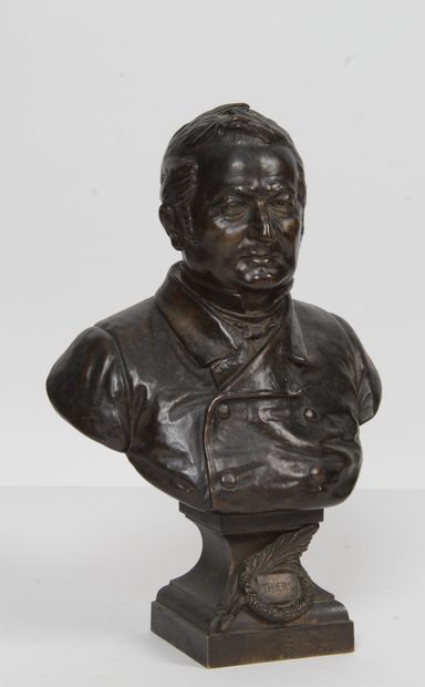 null ÉMILE GUILLEMAIN (1841-1907) : Bust of Adolphe THIERS, in bronze. Dim. 30 x...