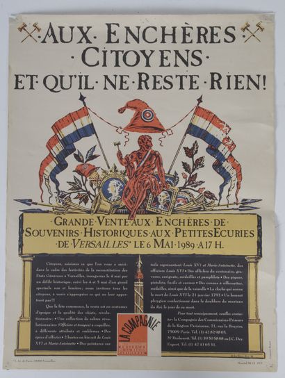 null « AUX ENCHERES CITOYENS ET QU’il NE RESTE RIEN »

Affiche de vente publique...