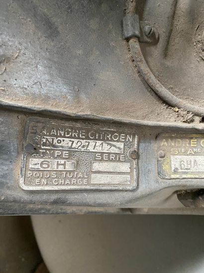 1955 CITROEN TRACTION 15 6H Serial number 727712

French registration