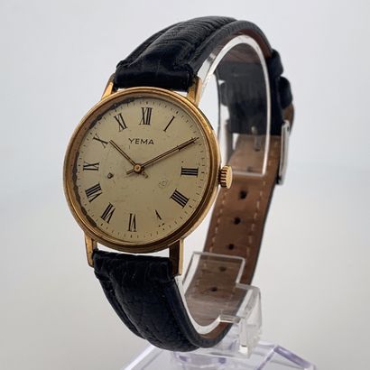 null YEMA

MONTRE classique homme.

Vers 1980.

Série : Sans. 

Boitier : Plaqué...