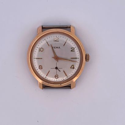 null YEMA

MONTRE classique homme.

Vers 1960.

Série : Sans. 

Boitier : Plaqué...