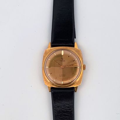 null YEMA

MONTRE classique homme.

Vers 1970.

Série : 997372. 

Boitier : Plaqué...