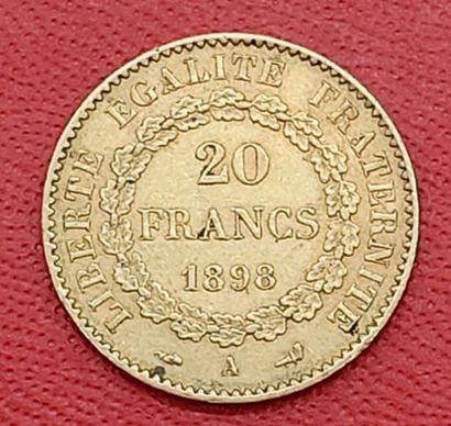 null 20 FRANCS 1898 graveur dupré 

Génie ailé 

Poids : 6,45 g