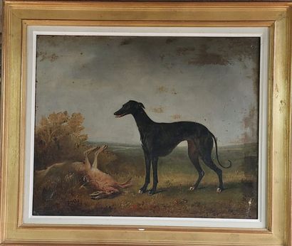 null DE DREUX (1810-1860) dans le goût

Le lévrier

Huile sur toile 

38 x 46 cm

(repeints...