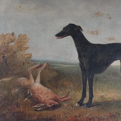 null DE DREUX (1810-1860) dans le goût

Le lévrier

Huile sur toile 

38 x 46 cm

(repeints...