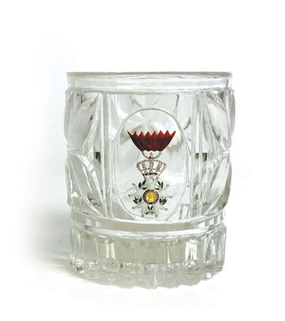 null CRYSTAL GOBLET

with decoration of foliage, decorated with a crystallo-ceramics...