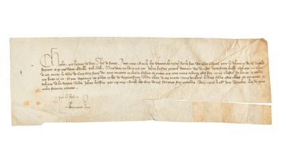 null CHARLES V.

Acte manuscrit signé par son secrétaire Berthault François. Paris,...
