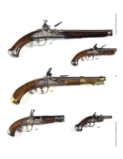 Pistolet d’arçon à silex modèle 1763/66.

Canon...