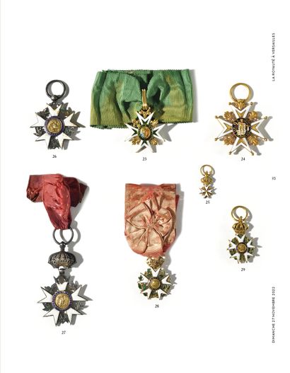 null Order of Saint Louis

Knight's cross in chased yellow gold and polychrome enamel,

Four...