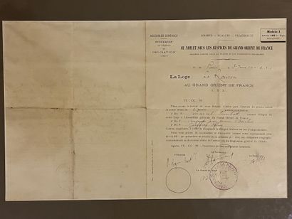 null Bond of Marcel Sembat, located at the Orient de Paris and dated June 3, 1914....