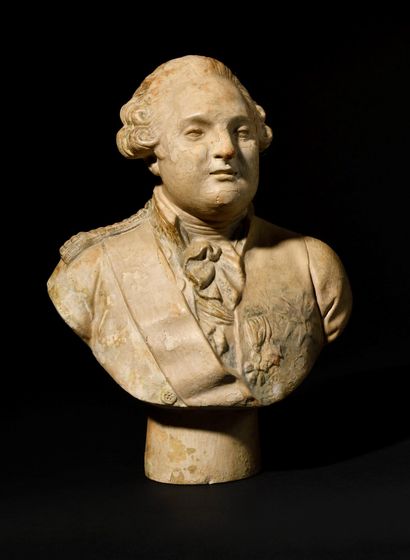 null « Le Roi Louis XVI ». 

Buste en plâtre patiné. 

Haut. 26 cm Larg. 18 cm.

XIXe...