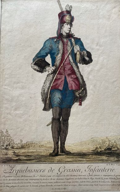 null CHEREAU. 

"New collection of the light troops of France (1747)".

Suite of...