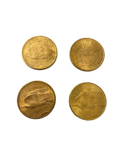 null UNITED STATES
4 pieces 20 dollars gold
Weight : 133.5 g