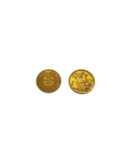 null FRANCE-ITALY
- 1 piece 20 francs gold
- 1 sovereign Edward VII
Weight : 14.3...