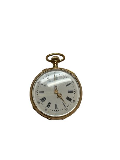 null THREE GOLDEN POCKET WATCHES 
Diameter: 25mm - 30 mm 
Gross weight: 56g
(Small...