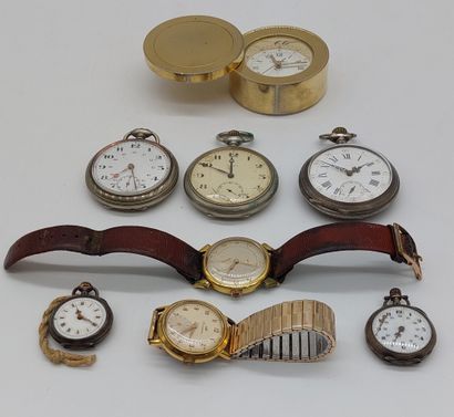null ENSEMBLE DE MONTRES comprenant :

- 5 montres à gousset

- 2 montres bracelet...