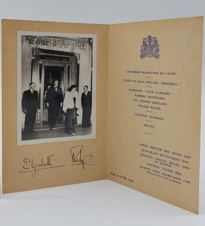 null TWO "SOUVENIR MENUS OF THE MEAL SERVED ON MAY 16, 1948

Tribute to Her Gracious...
