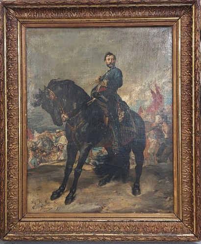 null D'après Henri REGNAULT (1843-1871)

Arrivé du Général Prim devant Madrid

Huile...