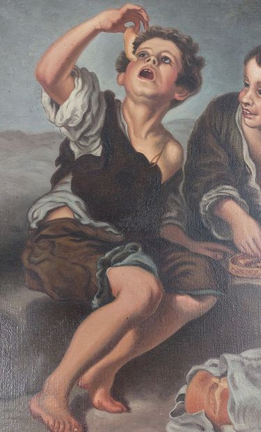 null E. DE VILLOQUIEZ (d'après Bartolomé Esteban Murillo 1617-1682) 

Enfants mangeant...