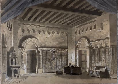 null ALFRED LEON LEMEUNIER (XIX) 

Interieur de palais

Dessin signé en bas à gauche

33,5...