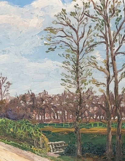 null 20th Century FRENCH SCHOOL__
Landscape__
Oil on canvas signed lower right__
27...