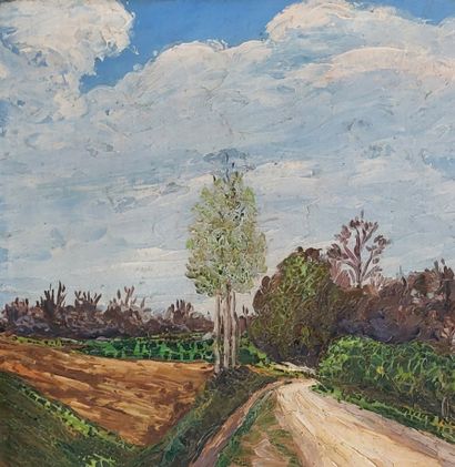 null 20th Century FRENCH SCHOOL__
Landscape__
Oil on canvas signed lower right__
27...