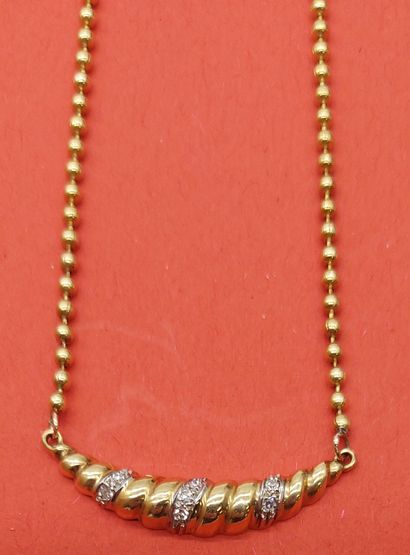null NECKLACE in gold and white stones__ (with clasp)
L : 44,5 cm (with clasp)__
Total...