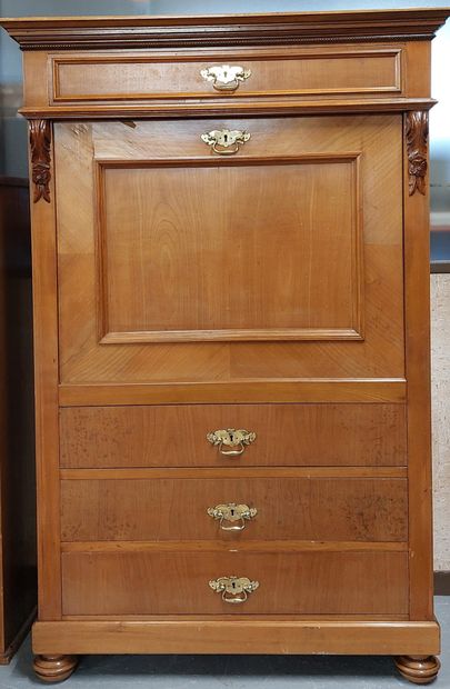 SECRETARY in cherry wood, opening by a flap...
