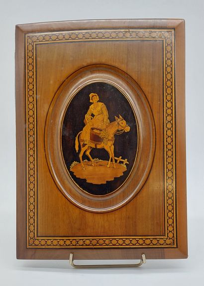 null Inlaid paper holder with character on a mule__.
Marked "Sorrento" on the back__.
Charles...